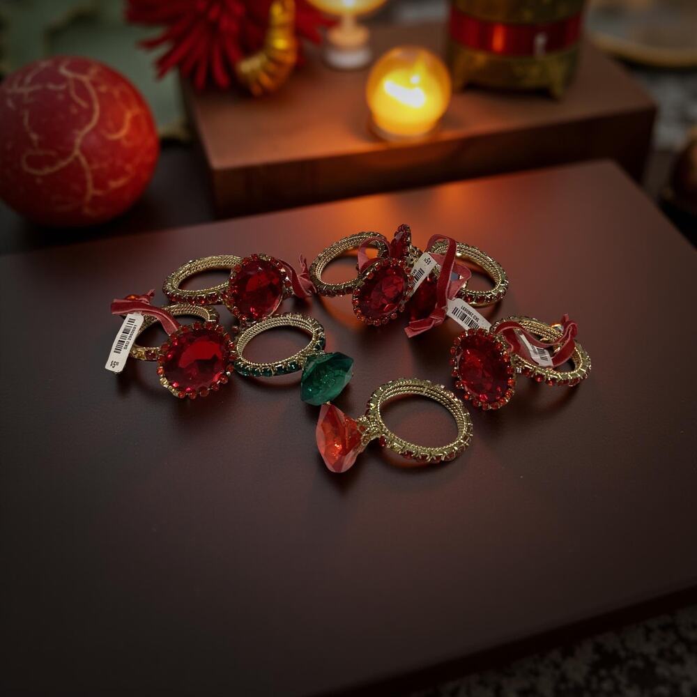 Pier 1 Gemstone Rings Christmas Ornaments